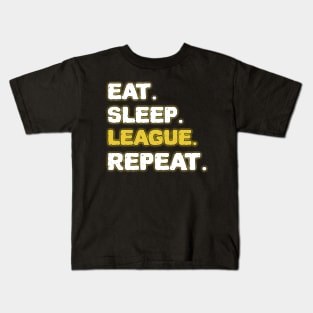 Eat Sleep League Repeat Kids T-Shirt